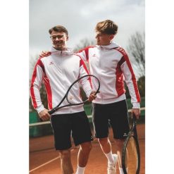 Wielokolorowa kurtka treningowa Erima Celebrate 125 z kapturem. Białe kurtki męskie Erima, bez wzorów, sportowe, z kapturem. Za 343.99 zł.