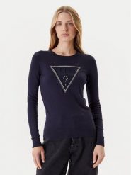 Guess Sweter W5YR23 Z2NQ2 Granatowy Regular Fit. Niebieskie swetry nierozpinane damskie Guess, xl, z aplikacjami, z wiskozy, bez kołnierzyka, bez ramiączek. Za 279.99 zł.