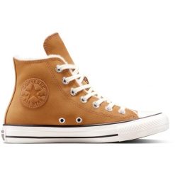 Buty sportowe Converse Chuck Taylor All Star Cozy Suede. Brązowe obuwie sportowe damskie Converse, bez wzorów, z zamszu, bez zapięcia. Za 490.00 zł.