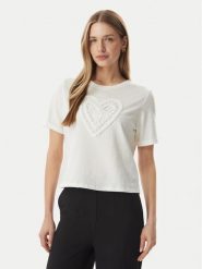 Morgan T-Shirt 261-DUROUJ Biały Regular Fit. Białe t-shirty damskie Morgan, m, bez wzorów, z bawełny, bez kołnierzyka, bez ramiączek. Za 179.99 zł.