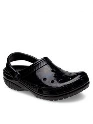 Crocs Klapki Classic High Shine Clog 209609 Czarny. Czarne klapki damskie Crocs, bez wzorów, z tworzywa sztucznego, bez obcasa, bez zapięcia. Za 169.99 zł.