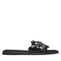 Klapki Unisa. Czarne klapki damskie Unisa, bez wzorów, bez obcasa, bez zapięcia. Za 279.99 zł.