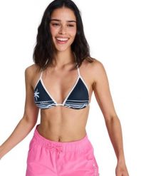 Trójkątny stanik bikini dla Kobiety THE RETRO ESSENTIALS Czarny. Szare stroje kąpielowe damskie Roxy, xs, bez wzorów, z elastanu. Za 129.99 zł.