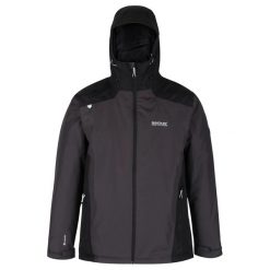 Kurtka ocieplana męska Thornridge II. Czarne kurtki męskie Regatta, na zimę, l, bez wzorów, z materiału, eleganckie, z kapturem. Za 129.99 zł.