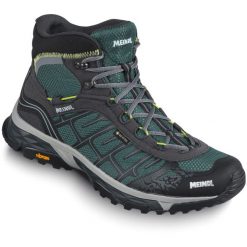 Buty turystyczne męskie Meindl Finale Mid GTX. Zielone buty zimowe męskie MEINDL, bez wzorów, z gore-texu, bez obcasa, bez zapięcia. W wyprzedaży za 714.35 zł.