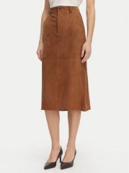 Marella Spódnica skórzana Zeus 2613401024 Brązowy Regular Fit. Brązowe spódnice damskie Marella, bez wzorów, ze skóry. Za 1,779.00 zł.