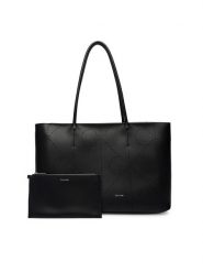 Calvin Klein Torebka Emblem Aop Perfor Lthr Tote LV04F3359G Czarny. Czarne shopperki damskie Calvin Klein, bez wzorów, ze skóry, bez dodatków. Za 1,099.00 zł.