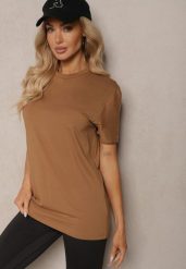 Niebieski Bawełniany T-shirt z Trójkątnym Dekoltem Linarosea. Niebieskie t-shirty damskie Born2be, m, bez wzorów, z bawełny, bez kołnierzyka, bez ramiączek. W wyprzedaży za 39.99 zł.