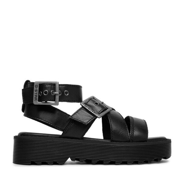 Sandały G-Star. Czarne sandały damskie G-Star, bez wzorów, bez obcasa, na płaskiej podeszwie, bez zapięcia. Za 187.99 zł.
