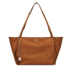 Torebka Guess. Brązowe shopperki damskie Guess, z aplikacjami, bez dodatków. Za 634.99 zł.