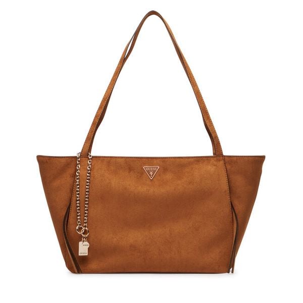 Torebka Guess. Brązowe shopperki damskie Guess, z aplikacjami, bez dodatków. Za 634.99 zł.
