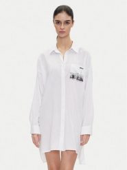 DKNY Koszula nocna YI30048 Biały Relaxed Fit. Białe koszule nocne damskie DKNY, bez wzorów, z bawełny, bez ramiączek. Za 249.99 zł.