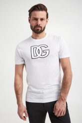 T-shirt męski z logo DOLCE & GABBANA. T-shirty męskie Dolce & Gabbana, m, bez wzorów, bez kołnierzyka, bez ramiączek. W wyprzedaży za 1,682.85 zł.