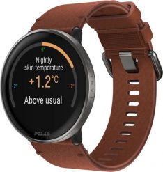 Zegarek sportowy Polar Ignite 3 Titanium Brązowy (IGNITE 3 TI LTHR BRNZ M/L). Brązowe zegarki sportowe Polar, bez wzorów, z polaru. Za 1,085.52 zł.