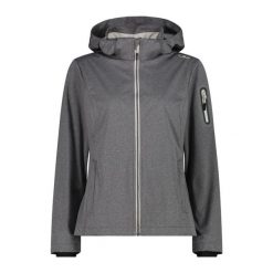 Kurtka damska turystyczna CMP 39A5016M. Szare kurtki sportowe damskie CMP, l, bez wzorów, z softshellu, bez ramiączek, z kapturem, trekkingowe. Za 340.00 zł.