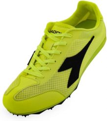 Żółte trampki Diadora Mid Distance Spike Fluo. Żółte trampki męskie Puma, bez wzorów, z materiału, sportowe, bez zapięcia. Za 365.99 zł.