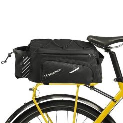 Torba rowerowa 9L z paskiem na ramię Czarna. Czarne torby na ramię męskie Wozinsky, z materiału, na ramię, duże. Za 147.60 zł.