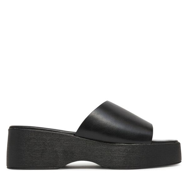 Klapki DeeZee. Czarne klapki damskie DeeZee, bez wzorów, bez obcasa, bez zapięcia. Za 119.99 zł.