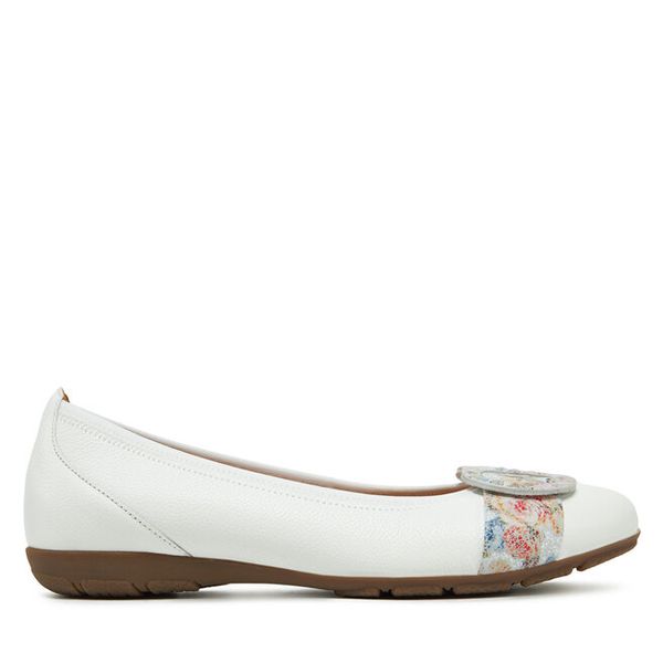 Baleriny Gabor. Białe balerinki damskie Gabor, bez wzorów, bez obcasa, bez zapięcia. Za 295.99 zł.