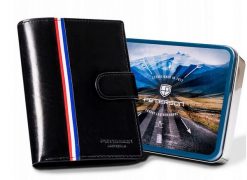 Portfel skórzany Peterson [D] PTN 22310L-VT-A czarny. Czarne portfele męskie Peterson, bez wzorów, ze skóry. Za 109.99 zł.