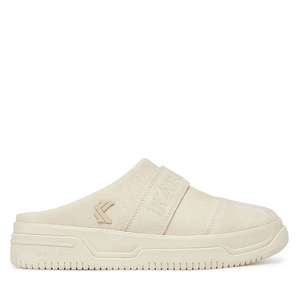 Klapki Karl Kani. Brązowe klapki damskie Karl Kani, bez wzorów, bez obcasa, bez zapięcia. Za 189.99 zł.