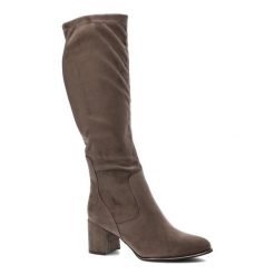 Szare Kozaki Marco Tozzi Eleganckie Obuwie Damskie. Szare kozaki damskie Marco Tozzi, na zimę, bez wzorów, bez obcasa, na obcasie, bez zapięcia. Za 329.00 zł.