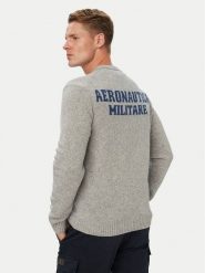 Aeronautica Militare Sweter 262MA1645UL00924 Szary Regular Fit. Szare swetry męskie Aeronautica Militare, l, bez wzorów, z wełny, bez kołnierzyka, bez ramiączek. Za 594.99 zł.