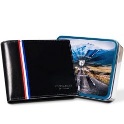 Portfel męski Peterson PTN 22306-VT-A czarny. Czarne portfele męskie Peterson, bez wzorów, z materiału. Za 169.99 zł.