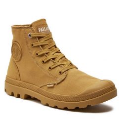 Trapery Palladium. Brązowe trapery damskie Palladium, bez zapięcia. Za 259.99 zł.