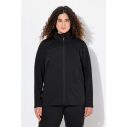 Damskie Bluza dresowa powerstretch stójka odblaski. Czarne bluzy damskie Ulla Popken, plus size, bez wzorów, z dresówki, bez ramiączek, bez kaptura. W wyprzedaży za 228.99 zł.