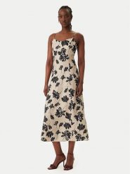 Vero Moda Sukienka letnia Jennifer 10341972 Beżowy Regular Fit. Brązowe sukienki damskie Vero Moda, na lato, l, bez wzorów, z wiskozy, bez kołnierzyka, bez ramiączek. Za 179.99 zł.