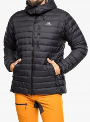 Kurtka puchowa Mountain Equipment Earthrise Hooded Jacket - black/black. Czarne kurtki męskie NoName, m, bez wzorów, z puchu, bez kaptura. Za 1,177.33 zł.