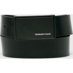 Trussardi Jeans - Pasek skórzany. Czarne paski męskie TRUSSARDI JEANS, z jeansu. W wyprzedaży za 239.90 zł.