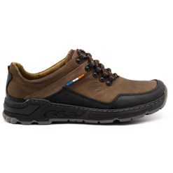 Olivier Męskie buty trekkingowe skórzane 292GT brązowe. Brązowe trekkingi męskie na jesień, z jeansu, bez zapięcia. Za 319.69 zł.