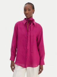 Marella Koszula Editore 2613111084 Różowy Regular Fit. Czerwone koszule damskie Marella, bez wzorów, ze lnu, biznesowe, bez kołnierzyka, bez ramiączek. Za 909.99 zł.