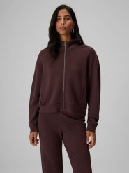 4F Bluza dresowa loose bez kaptura damska - brązowa S. Brązowe bluzy damskie 4F, s, bez wzorów, z dresówki, biznesowe, bez ramiączek, bez kaptura. Za 169.99 zł.