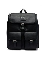 Calvin Klein Plecak Bold Pebble Flap Backpack LV04D3565G Czarny. Czarne plecaki męskie Calvin Klein, bez wzorów, ze skóry. Za 649.99 zł.