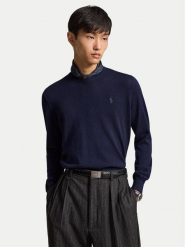 Polo Ralph Lauren Sweter 710954589002 Granatowy Regular Fit. Niebieskie swetry męskie Polo Ralph Lauren, l, bez wzorów, z wełny, bez kołnierzyka, bez ramiączek. Za 919.99 zł.