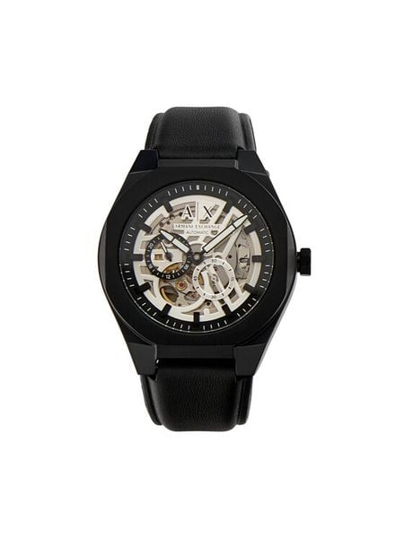 Armani Exchange Zegarek Sync AX4297 Czarny. Czarne zegarki męskie Armani Exchange, bez wzorów, ze skóry. Za 1,258.99 zł.