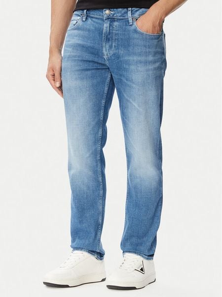 Guess Jeansy M6YAS2 D1289 Niebieski Regular Fit. Niebieskie jeansy męskie Guess, z bawełny. Za 424.99 zł.