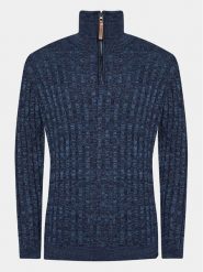 INDICODE Sweter Rufus 35-026 Granatowy Regular Fit. Niebieskie swetry męskie INDICODE, m, bez wzorów, z bawełny, bez kołnierzyka, bez ramiączek. Za 89.99 zł.