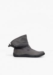 Buty barefoot na elastycznej podeszwie. Szare botki damskie bonprix, bez wzorów, bez obcasa, bez zapięcia. Za 169.99 zł.