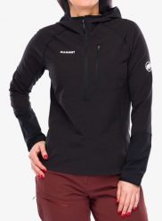 Bluza z kapturem damska Mammut Madris Light ML Half Zip Hoody. Czarne bluzy damskie Mammut, m, bez wzorów, z elastanu, bez ramiączek, z kapturem. Za 637.25 zł.