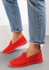 Czerwone Tenisówki Pasquier. Czerwone trampki i tenisówki damskie Renee, bez wzorów, z tkaniny, przed kostkę, bez zapięcia. Za 39.99 zł.