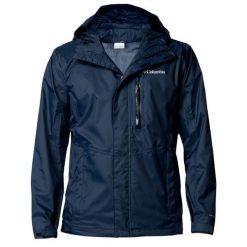 Męska kurtka Columbia M Pouring Adventure Jack 2117171464. Niebieskie kurtki męskie Columbia, m, bez wzorów, z materiału, biznesowe, z kapturem. Za 309.00 zł.