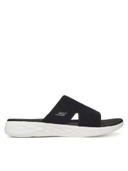 Skechers Klapki On-The-Go 600-Oceanside 140003/BKW Czarny. Czarne klapki damskie Skechers, bez wzorów, z materiału, bez obcasa, bez zapięcia. Za 149.99 zł.