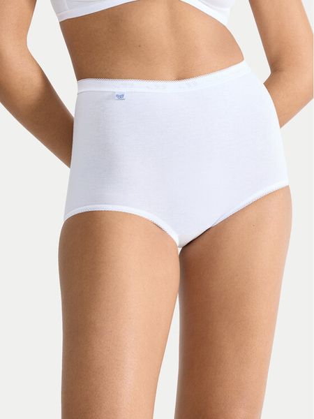 Sloggi Figi klasyczne z wysokim stanem Basic 10007656 Biały. Białe majtki damskie Sloggi, z bawełny. Za 79.99 zł.