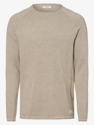 Jack & Jones Sweter Mężczyźni Bawełna beżowy, XXL. Brązowe swetry męskie Jack & Jones, m, bez wzorów, z bawełny, bez kołnierzyka, bez ramiączek. Za 199.95 zł.