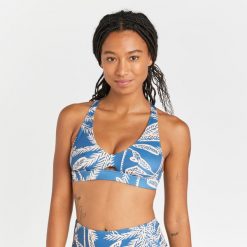 Góra kostiumu kąpielowego surfingowego damska Olaian Agatha Palmer. Bikini OLAIAN, bez wzorów. Za 89.99 zł.
