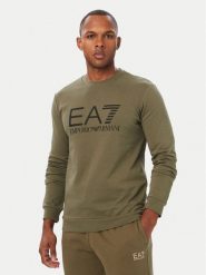 EA7 Emporio Armani Bluza 7M002278 AF22266 U7014 Khaki Regular Fit. Brązowe bluzy męskie EA7 Emporio Armani, m, bez wzorów, z bawełny, bez ramiączek, bez kaptura. Za 459.99 zł.